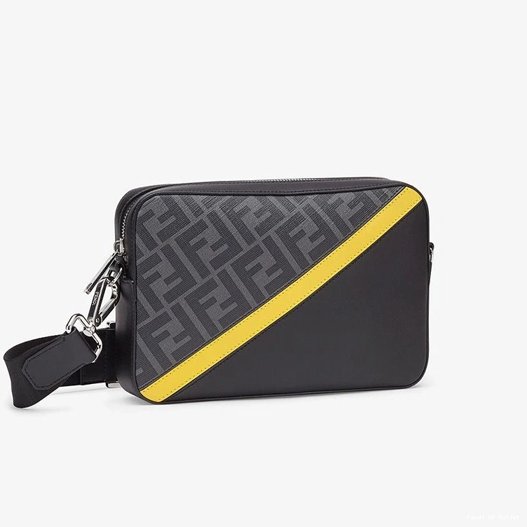 Affordable HOT Camera FF Yellow Black Fabric In Fendi Motif Case Compact 0721